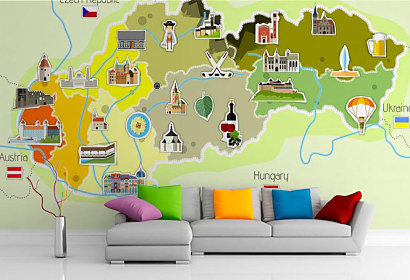 Fototapeta Mapa Slovenska